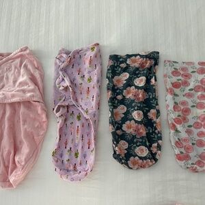 Newborn girls swaddle bundle - 4 pack